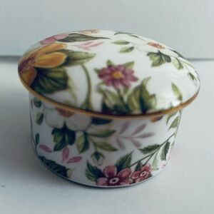 New Vintage Floral Staffordshire Box Bethany made Staffordshire England British